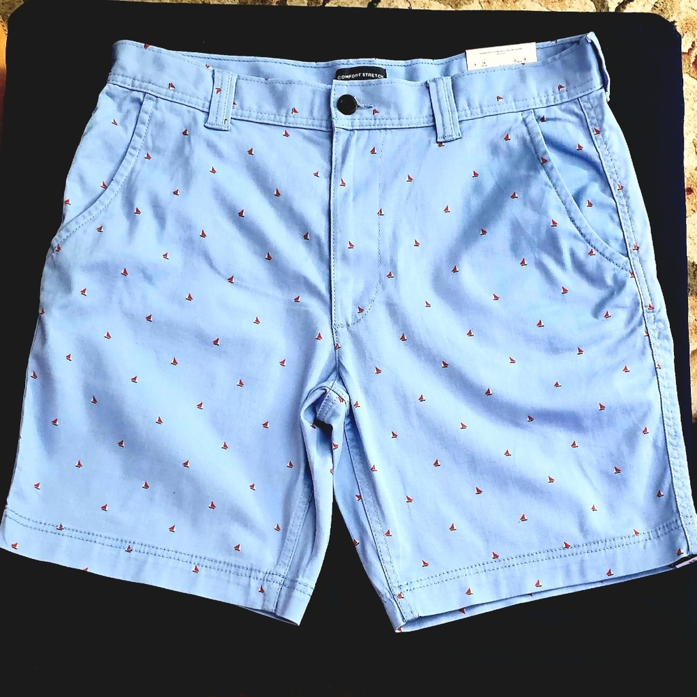 NWT Mens St John's Bay Comfort Stretch Chino Shorts Size 34 Waist
